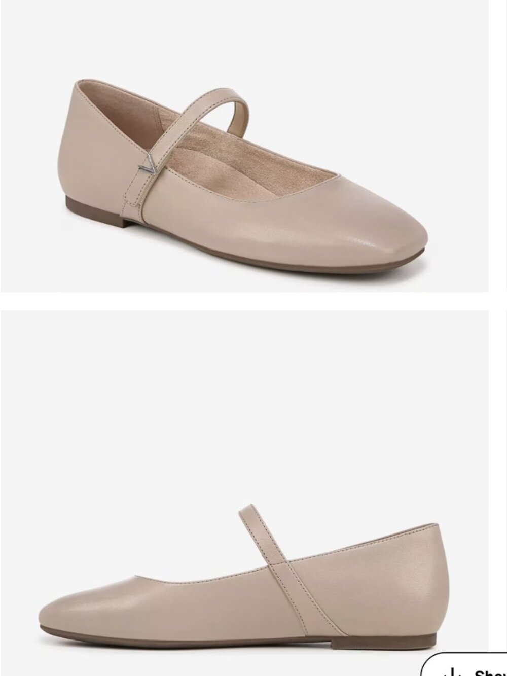Vionic Women's Alameda Mary Jane Flat, Oatmeal Taupe/Beige Leather, Size 7.5